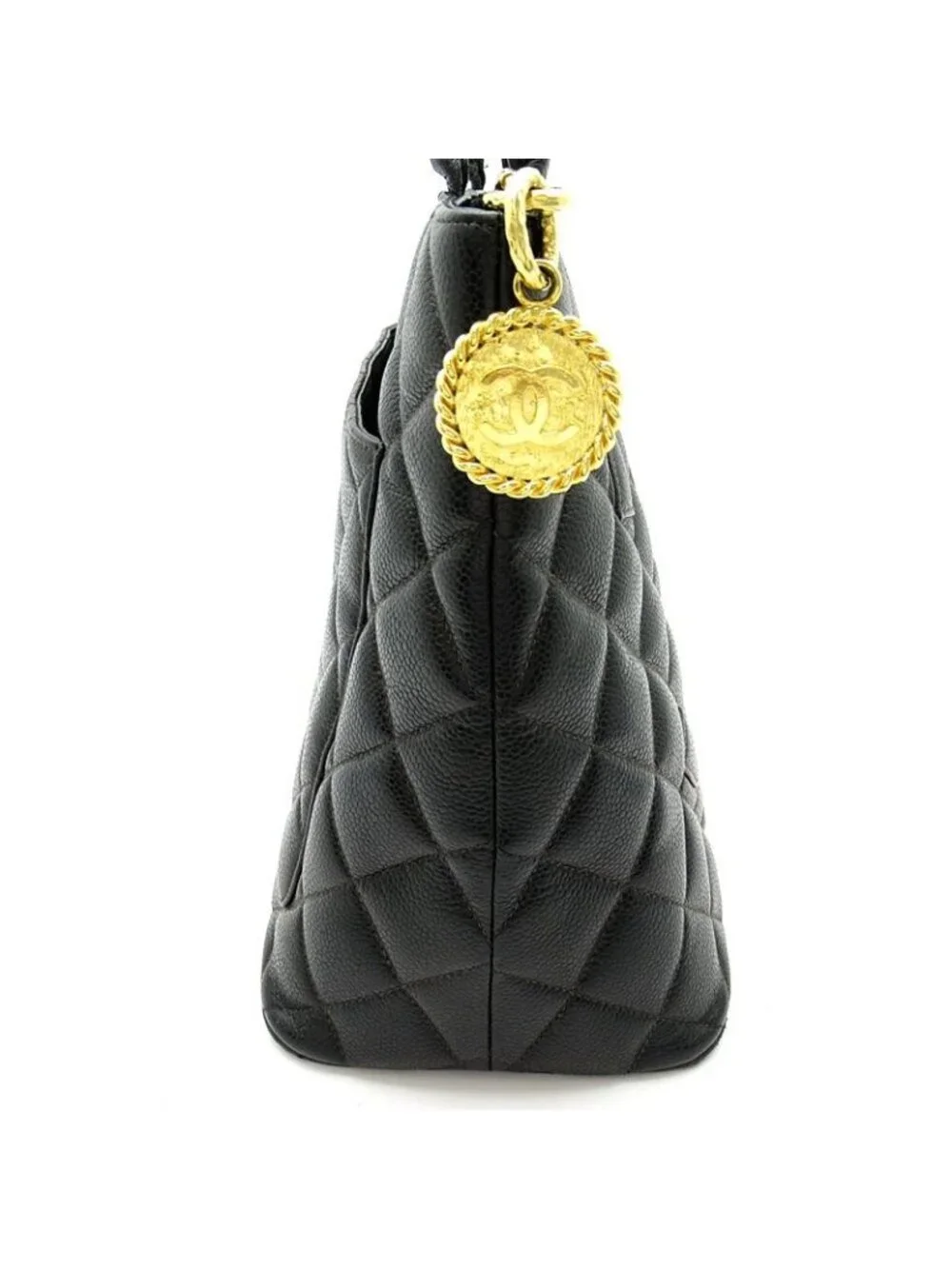 Chanel Reissue Tote Caviar Leather Handbag Black
